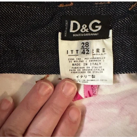 D&G DOLCE & GABBANA White/Multicolor Floral-Print Cotton A-Line Skirt Sz 6 - Picture 4 of 4